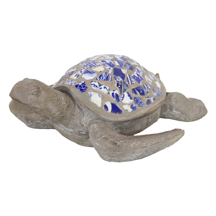 Sunnydaze Sofia the Sophisticated Concrete Mosaic Sea Turtle Statue - 20-Inch