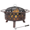 Sunnydaze Bronze Crossweave Wood Burning Fire Pit with Spark Screen - 30-Inch Sunnydaze Bronze Crossweave Wood Burning Fire Pit with Spark Screen - 30-Inch