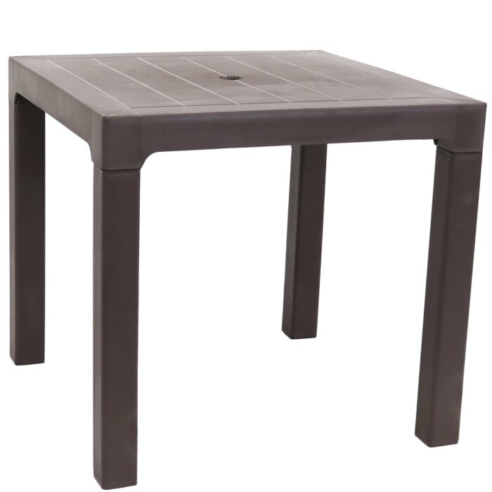 Sunnydaze Plastic Outdoor Patio Dining Table - Brown - 31-Inch Square