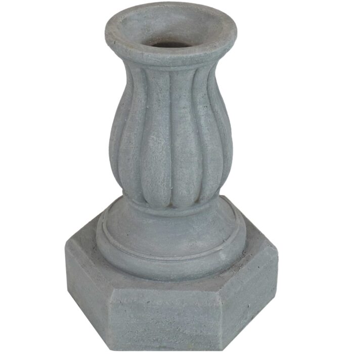 Sunnydaze Contemporary Pillar Gazing Globe Stand - Travertine