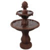 Sunnydaze Two Tier Solar Outdoor Water Fountain with Battery Backup, Rust Finish, 35 Inch Tall, No Sunnydaze Two Tier Solar Outdoor Water Fountain with Battery Backup, Rust Finish, 35 Inch Tall, No