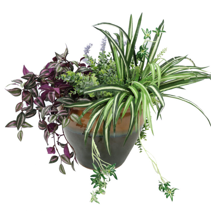 Sunnydaze Chalet Ceramic Indoor/Outdoor Planter - Forest Lake Green - 15-Inch