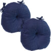 Sunnydaze Olefin Round Patio Seat Cushions - Set of 2 - Blue Sunnydaze Olefin Round Patio Seat Cushions - Set of 2 - Blue
