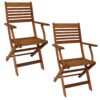 Sunnydaze Meranti Wood Outdoor Folding Patio Armchairs - Set of 2 Sunnydaze Meranti Wood Outdoor Folding Patio Armchairs - Set of 2