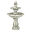 Sunnydaze Two Tier Solar with Battery Backup Outdoor Water Fountain, White Earth, 35 Inch Tall, No Sunnydaze Two Tier Solar with Battery Backup Outdoor Water Fountain, White Earth, 35 Inch Tall, No