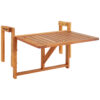 Sunnydaze Meranti Folding Balcony Railing Table Sunnydaze Meranti Folding Balcony Railing Table