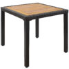 Sunnydaze Patio Dining Table - Acacia Wood and Faux Wicker - 31.5-Inch Square Sunnydaze Patio Dining Table - Acacia Wood and Faux Wicker - 31.5-Inch Square
