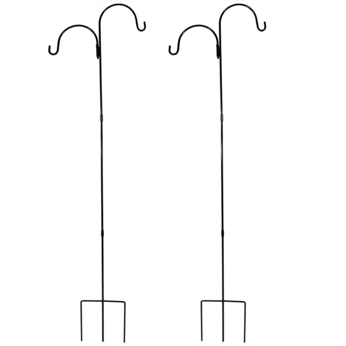 Sunnydaze Double Shepherd Hooks, Set of 2, 84-inch Set of 2