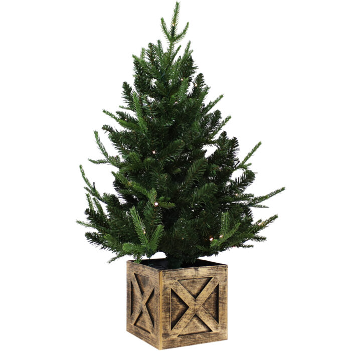 3′ Battery Operated Pre-Lit Farmhouse Fir Artificial Christmas Tree