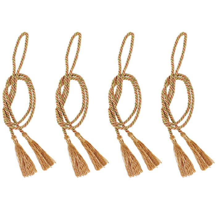 4 Rope Tiebacks with Tassels - Copper