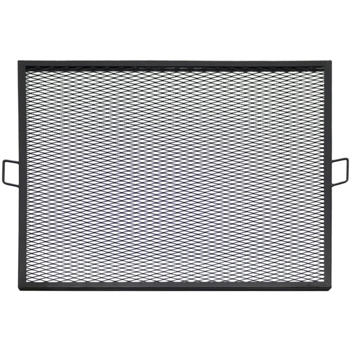 Sunnydaze X-Marks Square Fire Pit Cooking Grill, 40-Inch
