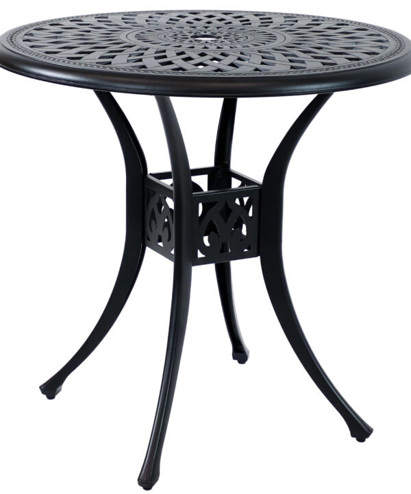 Sunnydaze Sigonella Cast Aluminum Outdoor Patio Table with Black Finish - 30.75"