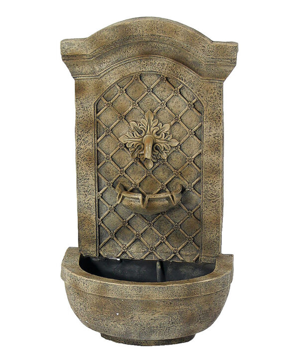 Sunnydaze Rosette Leaf Outdoor Wall Fountain, Florentine