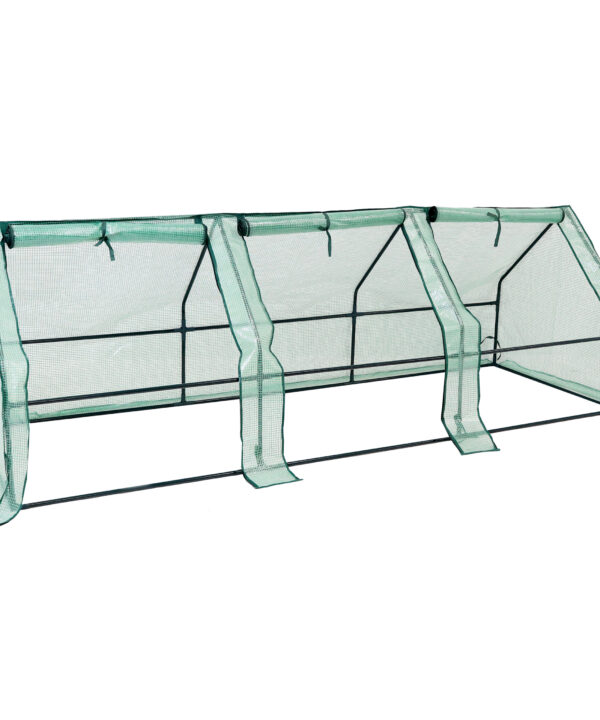 Sunnydaze Seedling Cloche Mini Greenhouse with Zippered Doors - Green
