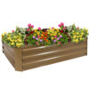 Sunnydaze Galvanized Steel Raised Garden Bed - 47-Inch Rectangle - Brown