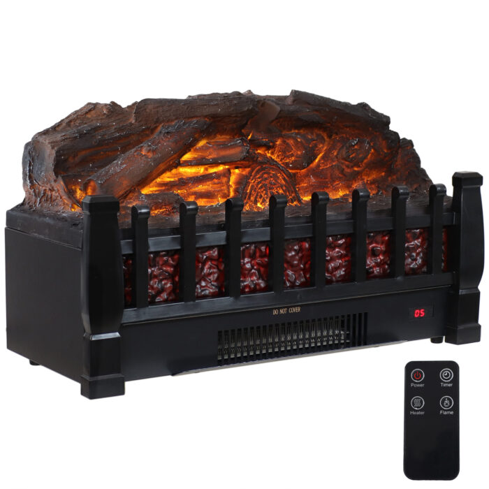 Sunnydaze Elegant Embers 20.25" Faux Log Electric Fireplace Insert Heater