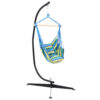 Sunnydaze Hanging Hammock Chair Swing and C-Stand Set, for Outdoor Use, Max Weight: 265 pounds, Includes 2 Seat Cushions, Ocean Breeze