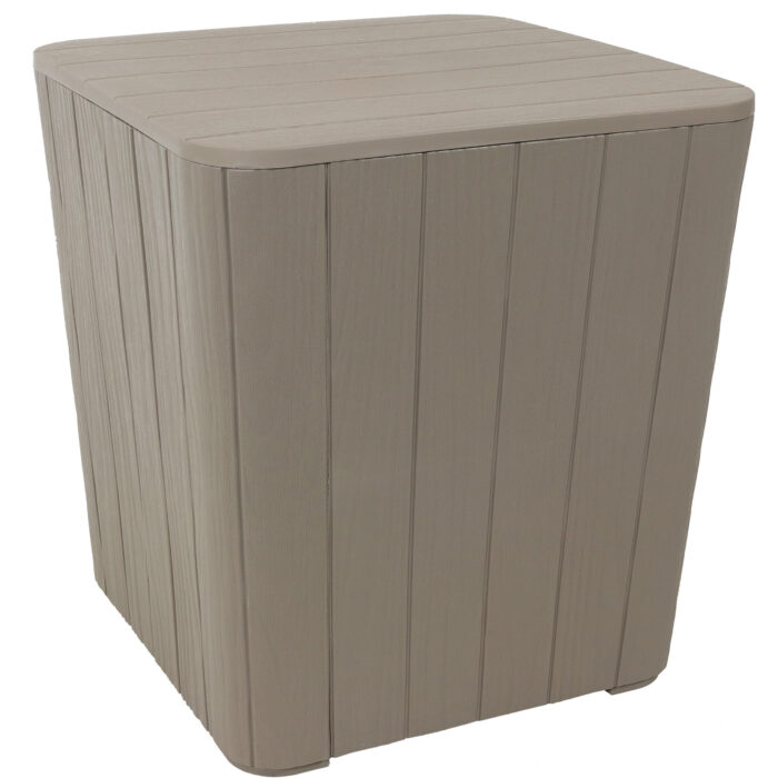 Faux Wood Design Outdoor Storage Box with Tabletop - Driftwood