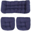 Sunnydaze Tufted Olefin 3-Piece Indoor/Outdoor Settee Cushion Set - Blue Sunnydaze Tufted Olefin 3-Piece Indoor/Outdoor Settee Cushion Set - Blue
