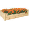 Sunnydaze Outdoor Rectangular Wood Raised Garden Bed - 24 x 48.25 inches