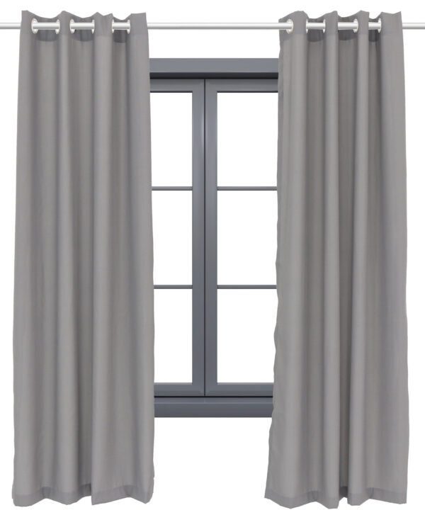 2 Indoor/Outdoor Curtain Panels with Grommet Top - 52 x 84 in (1.32 x 2.13 m) - Gray