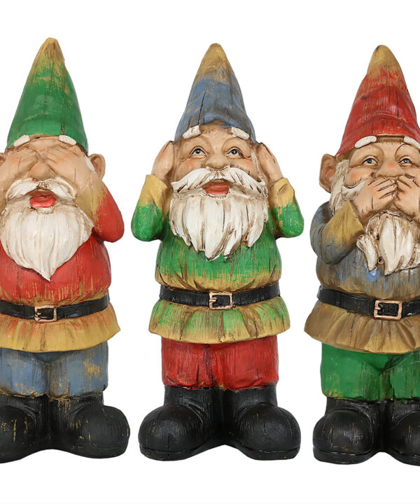 Sunnydaze Three Wise Gnomes - Hear No Evil Speak No Evil See No Evil