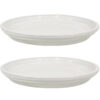 2 Sunnydaze Ceramic Planter Saucers - Pearl - 9-Inch 2 Sunnydaze Ceramic Planter Saucers - Pearl - 9-Inch
