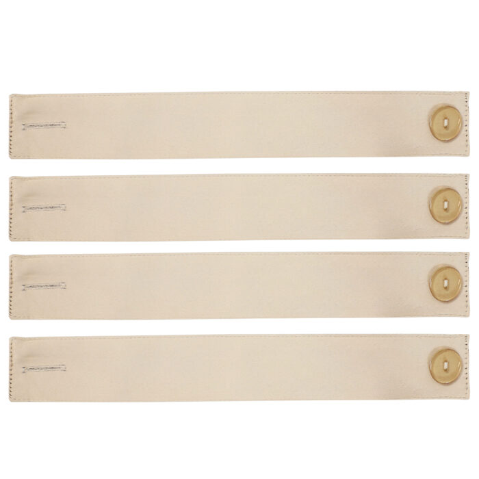 4 Blackout Fabric Curtain Tiebacks with Buttons - Beige