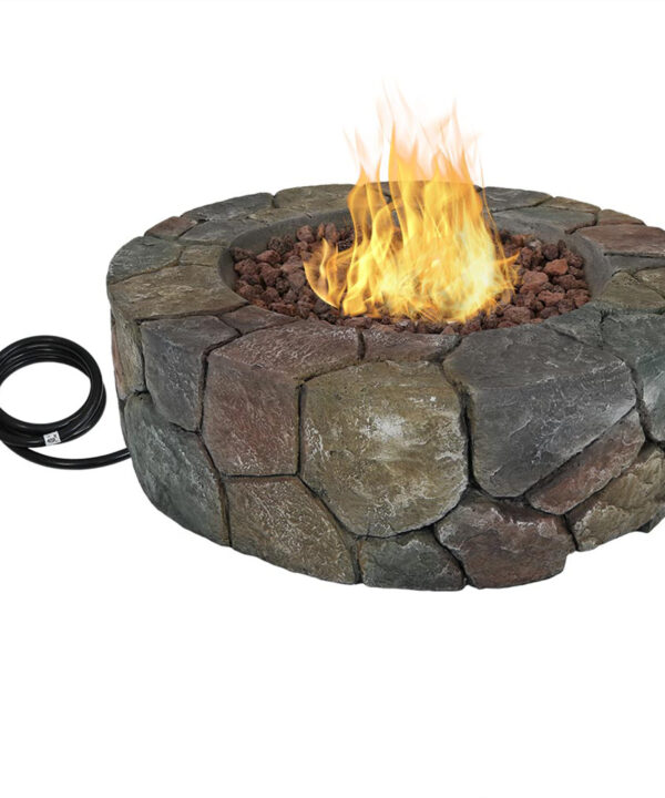 Sunnydaze Cast Stone Propane Gas Fire Pit - 30-Inch