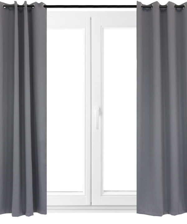 2 Indoor/Outdoor Blackout Curtain Panels with Grommet Top - 52 x 120 in (1.32 x 3 m)  - Gray