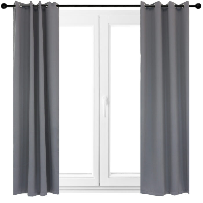 2 Indoor/Outdoor Blackout Curtain Panels with Grommet Top - 52 x 120 in (1.32 x 3 m)  - Gray