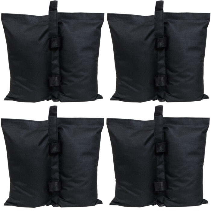 Sunnydaze Polyester Sandbag Canopy Weights - Set of 4 - Black