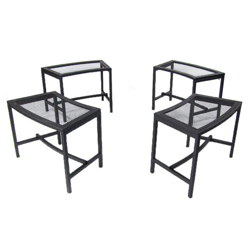 Black Mesh Patio Fire Pit Bench by Sunnydaze, Set of Four