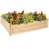 Sunnydaze Outdoor Square Wood Raised Garden Bed - 48-Inch Square