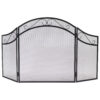 Steel Elegant Scroll 3-Panel Fireplace Screen
