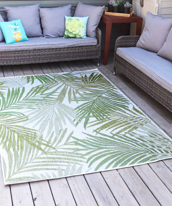 Sunnydaze Tropical Illusions Outdoor Patio Area Rug in Verdant - 5 x 7 Foot