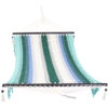 Sunnydaze Woven Hammock with Wooden Spreader Bars - Lagoon Stripes