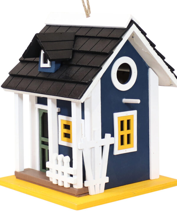 Charming Cottage Decorative Wooden Birdhouse with Solar LED Light