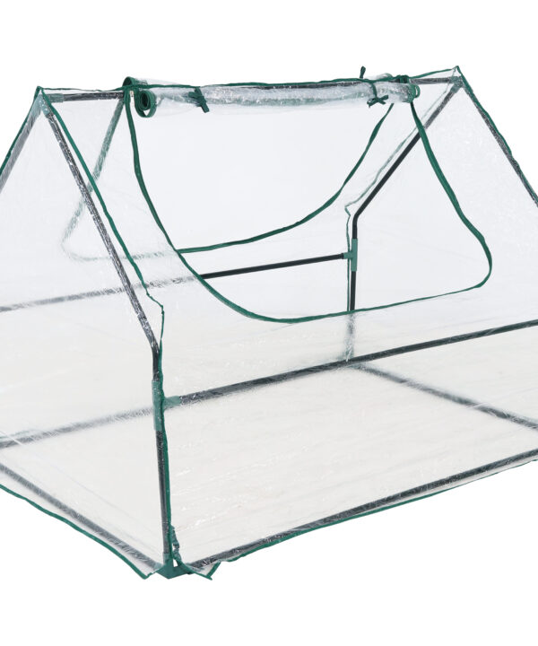 Sunnydaze Mini Greenhouse with 2 Side Doors - Clear - 4 x 3 Feet