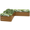 Galvanized Steel L-Shaped Raised Garden Bed - Brown Galvanized Steel L-Shaped Raised Garden Bed - Brown