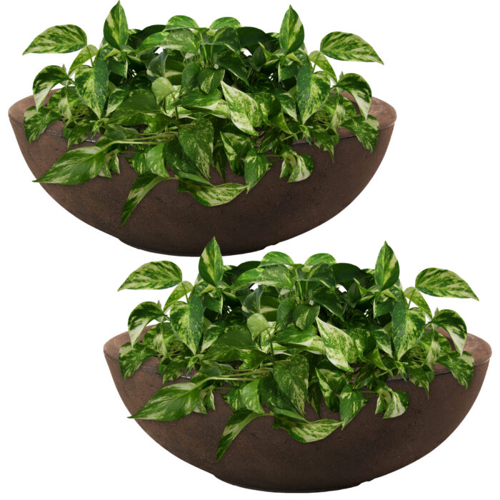 Sunnydaze Percival Outdoor Flower Pot Planter - Sable - 21-Inch - 2-Pack