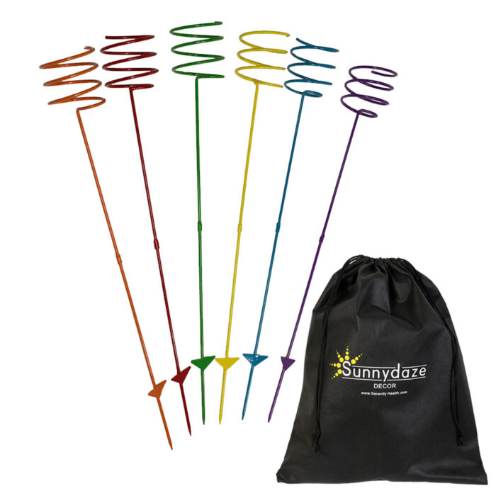 Sunnydaze Heavy Duty Multi Colored Drink Holders, Set of 6