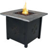 Sunnydaze Square Propane Gas Fire Pit Table with Lava Rocks - 30-Inch