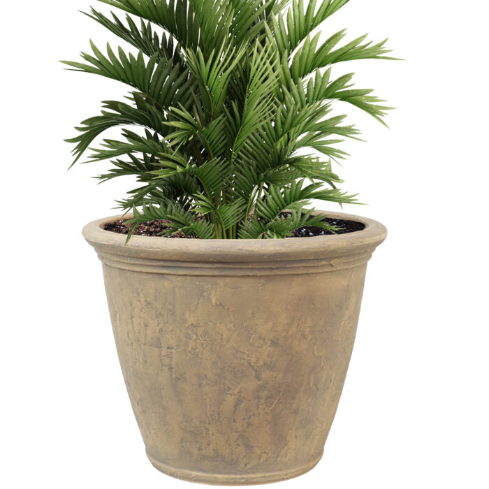 Sunnydaze Anjelica Indoor/Outdoor Planter Pot, Pebble Grey Finish, 24-Inch Diameter, Single