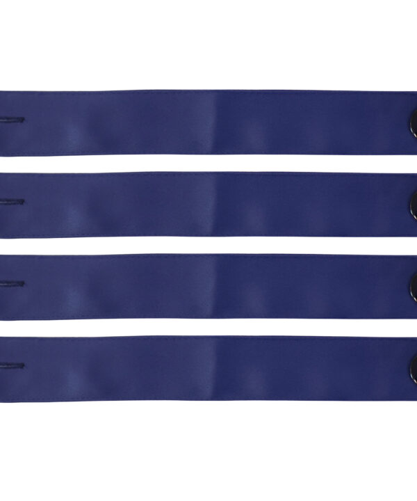 4 Blackout Fabric Curtain Tiebacks with Buttons - Blue