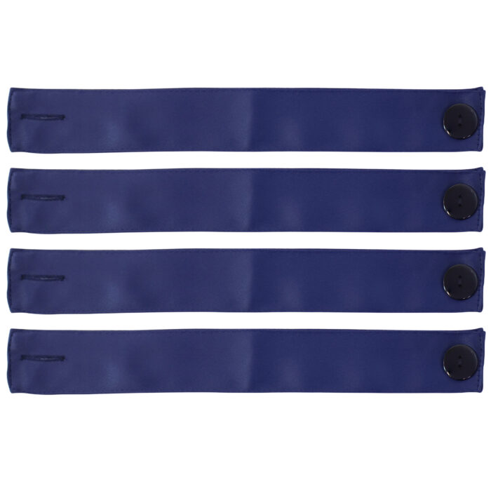 4 Blackout Fabric Curtain Tiebacks with Buttons - Blue