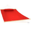 Sunnydaze Quilted Designs Double Fabric 2 Person Hammock with Spreader Bars and Pillow, Red, Hammock Only Sunnydaze Quilted Designs Double Fabric 2 Person Hammock with Spreader Bars and Pillow, Red, Hammock Only