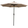 Sunnydaze Solar Powered LED Lighted Patio Umbrella with Tilt & Crank, 9 Foot, Beige Sunnydaze Solar Powered LED Lighted Patio Umbrella with Tilt & Crank, 9 Foot, Beige