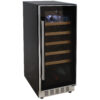 Slim Stainless Steel Beverage Refrigerator with Wooden Shelves - 33 bottles