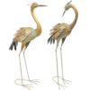 Golden Crane Metal Garden Statue - 2 Statues Golden Crane Metal Garden Statue - 2 Statues